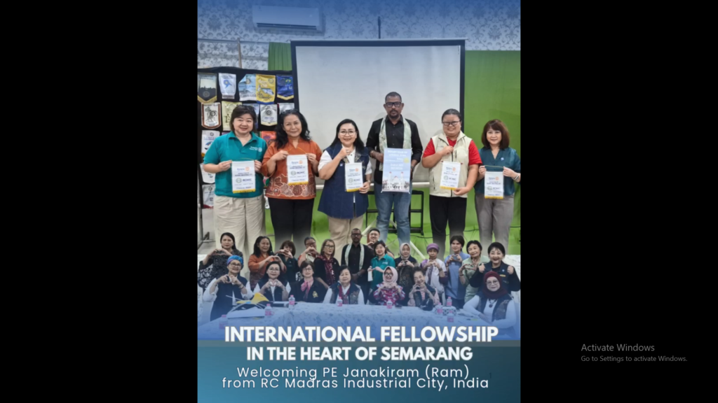 Rotary Club of Semarang Kunthi sambut kunjungan PE Janakiram dari RC Madras Industrial City, perkuat fellowship internasional di Semarang, 12 Maret 2026. (FOTO: Public Image).