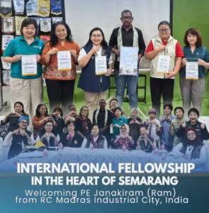 Rotary Club of Semarang Kunthi sambut kunjungan PE Janakiram dari RC Madras Industrial City, perkuat fellowship internasional di Semarang, 12 Maret 2026. (FOTO: Public Image).